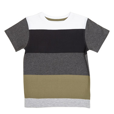 Younger Boys Engineered Striped T-Shirt